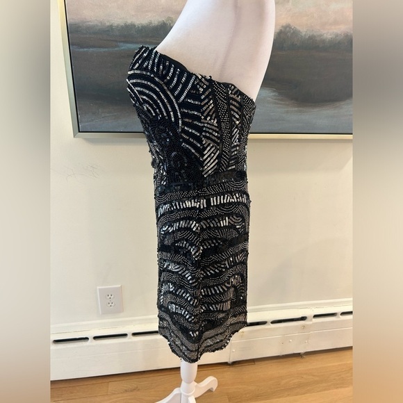 NWOT SCALA Hand Beaded Strapless Dress (Size 8, Fits smaller, P2P 17 inches) - Picture 11 of 15